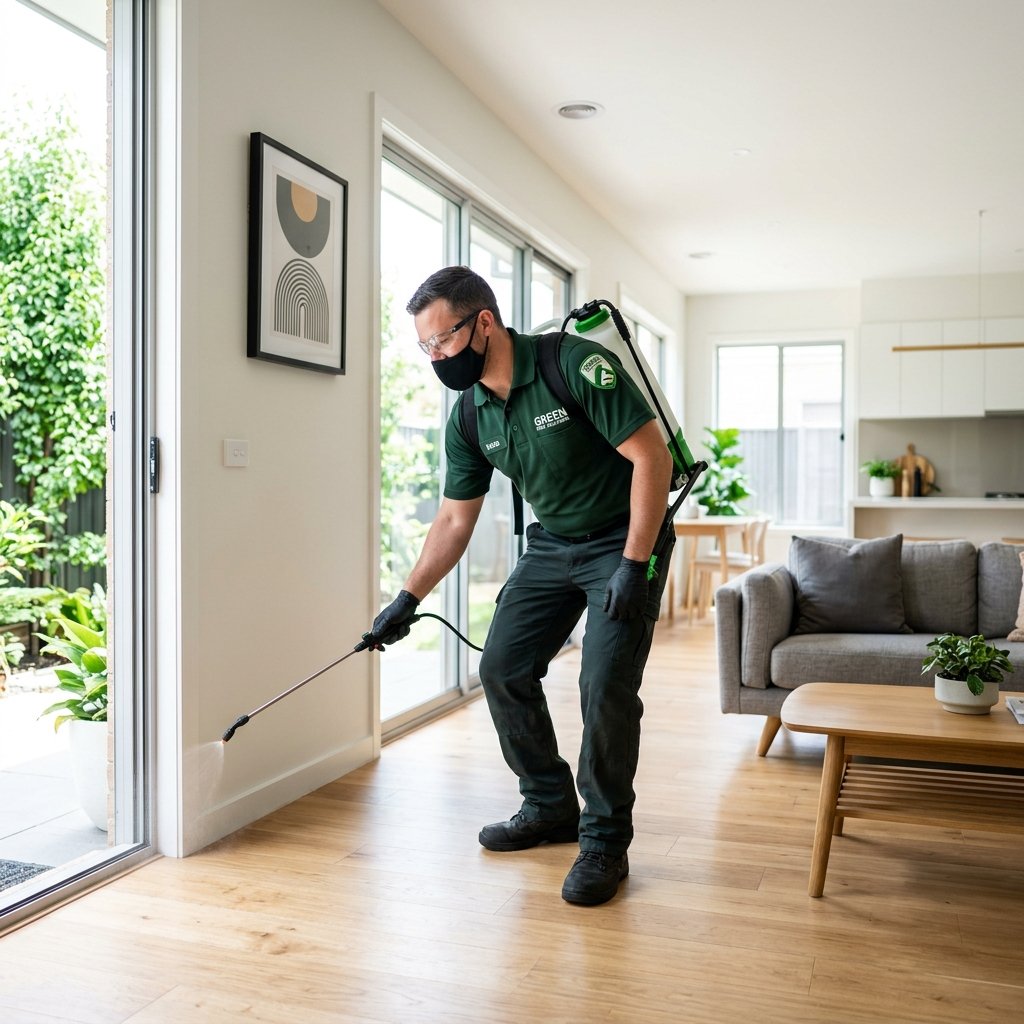 Soni Pest Control technician treating a home